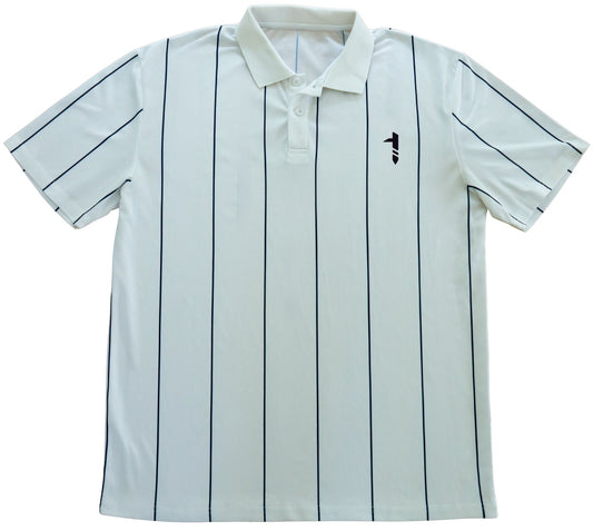 White Pinstripe Polo Shirt